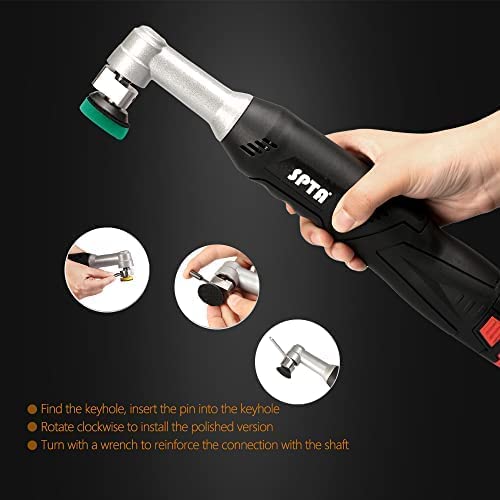 SPTA Cordless Mini Car Polisher, 12V Micro Cordless Scratches Killer Car Polisher RO/DA Mini Car Polisher for polishing, Sanding and Cleaning