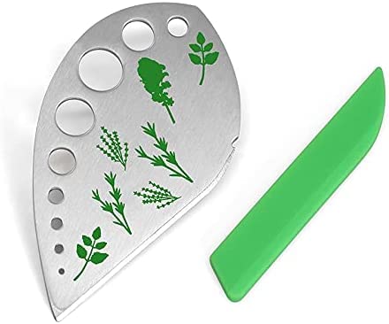 Herb Stripper 9 Holes, 2 Pcs Herbs Destemmer, Stainless Steel Kitchen Gadgets, Vegetable Leaf Stripping Tool, Stem Remover, Looseleaf Trimmer, Greens Separator, Rose Thorn Scraper, Herbalist Supplies