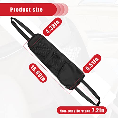 QUICTO 2PCS Car Seat Storage Hanging Bag, Multi-Pocket Seat Side Organizer, Car Multifunctional Storage Mesh Net Pocket, Can Hold Mobile Phone, Wallet, Glasses, Suitable for Cars, SUVs, Trucks