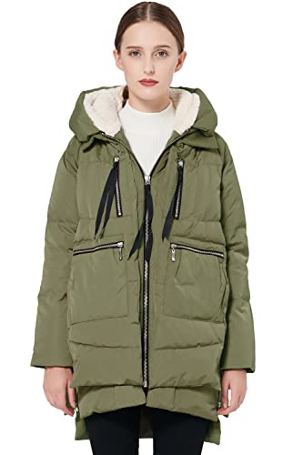 Orolay Women's Thickened Down Jacket Green S