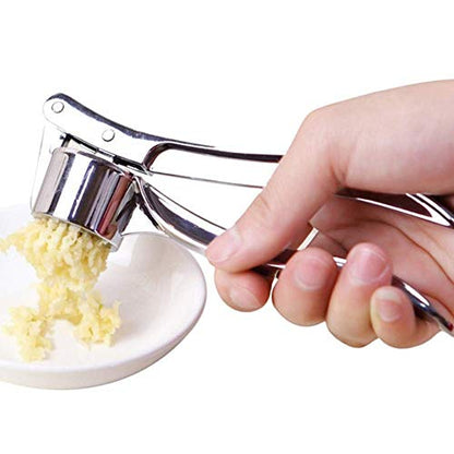 Garlic Press Mincer Ginger Crusher Squeezer Heavy Duty Metal Garlic Presser Chopper Slicer (Classic)