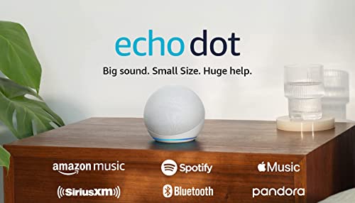 Echo Dot (5th Gen, 2022 release) | With bigger vibrant sound, helpful routines and Alexa | Glacier White