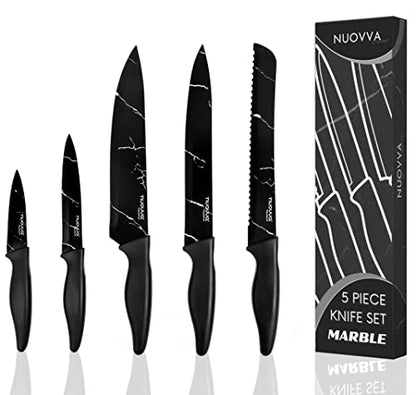 nuovva Sharp Tomato Knives Set - Kitchen Knife set - Marble Knives