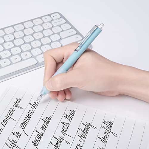FULLPAD Ballpoint pens 6 pcs dr grip pen- Professional 1.0mm Black Ballpoint Pens with Soft Grip, Silver Clip, and Smooth Writing Black Ink - Perfect for Journaling and Gifting