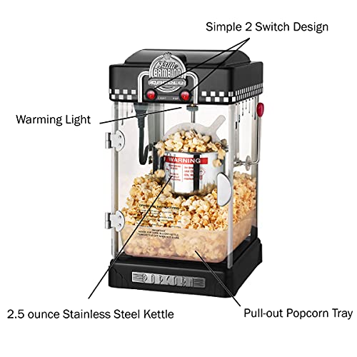 Great Northern Popcorn Little Bambino Popcorn Machines, 2.5 Ounce, Black