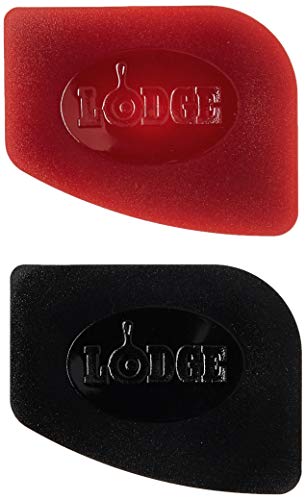 Lodge SCRAPERPK Durable Polycarbonate Pan Scrapers, Red and Black, 2 Count