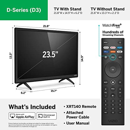 VIZIO D-Series 24” Class LED HDTV Smart TV - D24f-G9 (Renewed)