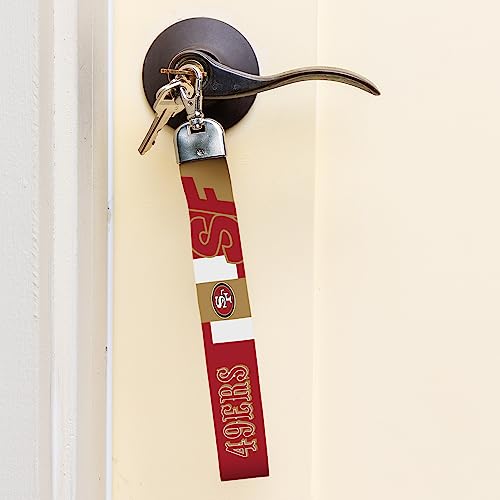 Rico Industries NFL Football San Francisco 49ers Wrist Lanyard Key Chain, Cute Wristlet Strap Keychain Holder for Women Men Car Keys ID Badges Card Wallet Phone Camera