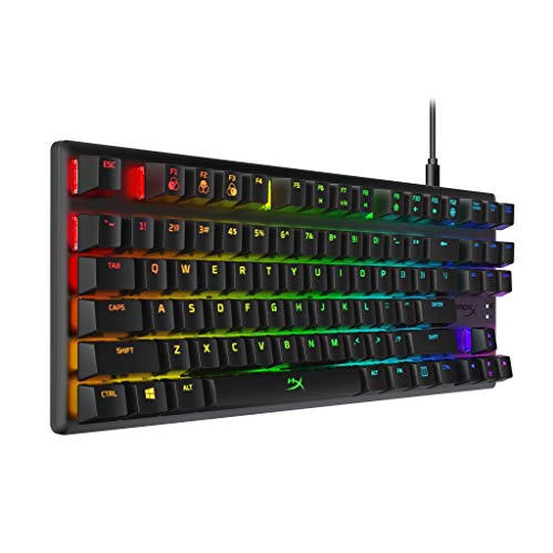 HyperX Alloy Origins Core - Tenkeyless Mechanical Gaming Keyboard, Software Controlled Light & Macro Customization, Compact Form Factor, RGB LED Backlit, Linear HyperX Red Switch,Black