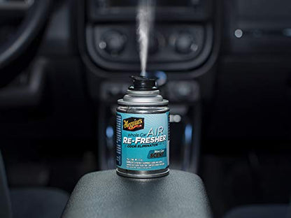 Meguiar’s Whole Car Air Refresher, Odor Eliminator Spray Eliminates Strong Vehicle Odors, New Car Scent - Three 2 Oz Spray Bottles