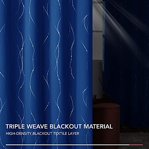 Deconovo Thermal Insulated Blackout Curtains for Bedroom and Kids Room, Set of 2 - Sun Blocking Window Curtains for Home Decoration (38 X 84 Inch, Royal Blue, 2 Panels)