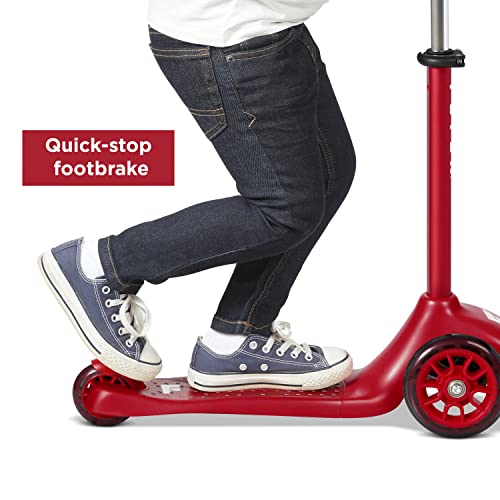 Flyer Glider Jr., Lean to Steer Toddler Scooter, Red, for Kids Ages 2-5 Years