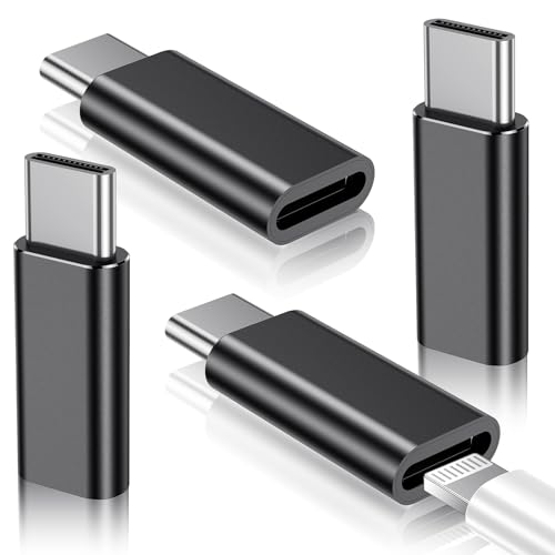 Temdan 4 Pack Lightning to USB C Adapter for iPhone 15/15 Pro/15 Pro Max/15 Plus,i OS,Samsung,Gender Changer Adapter,Charging Data Transmission,Type C Charger Connector Cable,Not for Audio/OTG-Black