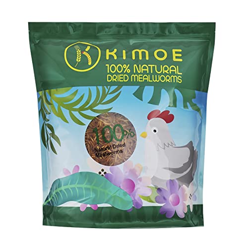 kimoe 5LB 100% Natural Non-GMO Dried mealworms-High-Protein for Birds, Chicken，Ducks