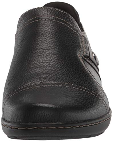 Clarks Women's Cora Poppy Loafer, Black Tumbled, 8.5