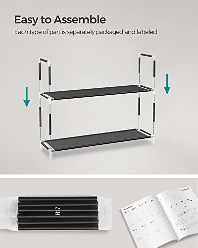 SONGMICS 3-Tier Shoe Rack with Shelves for Closet Entryway, Black ULSH053B01, 11 x 38.8 x 22.8 Inches