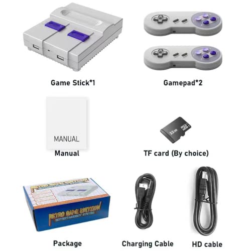 Super Classic Retro Game Console,4K HDMI Video Game System with Built in 2200+ Old School Classic Games and Dual Game Controllers Wireless,Support TF Card and Plug and Play.