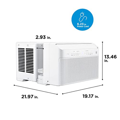 Midea U-Shaped Smart Inverter Window Air Conditioner–Cools, Ultra Quiet with Open Window Flexibility, Works with Alexa/Google Assistant, 35% Energy Savings, Remote Control, 10,000 BTU, White
