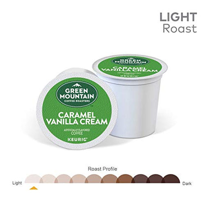 Green Mountain Coffee Roasters Caramel Vanilla Cream Keurig Single-Serve K-Cup pods, Light Roast Coffee, 72 Count (6 Packs of 12)