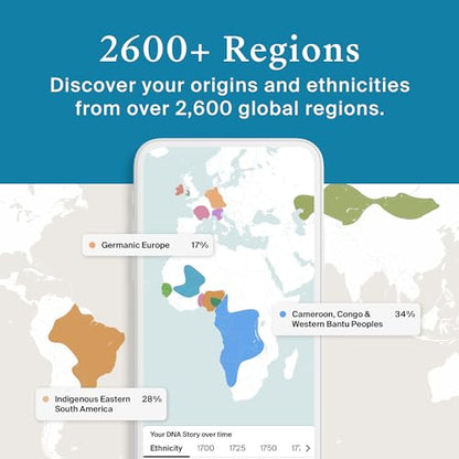 AncestryDNA + Traits Genetic Test Kit: Personalized Genetic Traits, DNA Ethnicity Test, Origins & Ethnicities, Complete DNA Test, Ancestry Reports