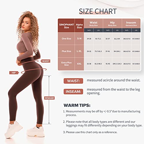 SINOPHANT High Waisted Leggings for Women - Full Length & Capri Buttery Soft Yoga Pants for Workout Athletic(Full Black,S-M)