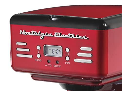 Nostalgia Retro 12-Cup Programmable Coffee Maker With LED Display, Automatic Shut-Off & Keep Warm, Pause-And-Serve Function, Red