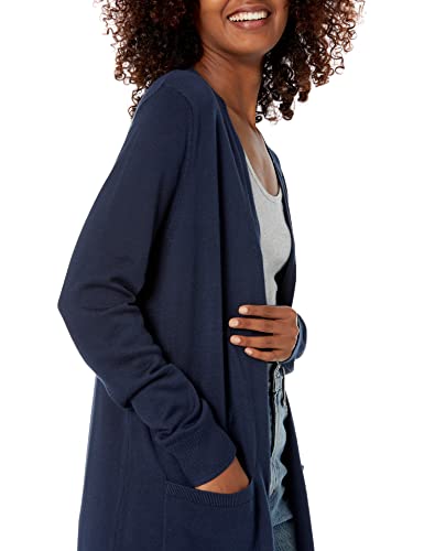 Amazon Essentials Women's Lightweight Longer Length Cardigan Sweater (Available in Plus Size), Navy, X-Large