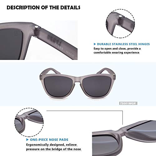 EPHIU Square Sports Polarized Sunglasses for Women and Men Mirror Lens Beach Sunglasses No Bounce No Slip for Running Cycling Fishing