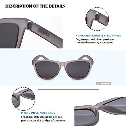 EPHIU Square Sports Polarized Sunglasses for Women and Men Mirror Lens Beach Sunglasses No Bounce No Slip for Running Cycling Fishing