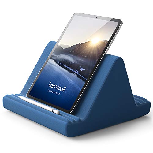 Lamicall Tablet Pillow Stand, Pillow Soft Pad for Lap - Tablet Holder Dock for Bed with 6 Viewing Angles, for iPad Pro 9.7, 10.5, 11, 12.9 Air Mini 4 3, Kindle, Galaxy Tab, E-Reader, Royal Blue