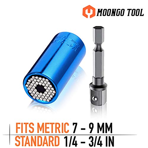 Moongo Tool Universal Socket, Gifts for Dad from Daughter Son - Christmas Gifts for Men, Father/Dad, DIY Handyman, Husband, Guys, Boyfriend, Him, Unique Tools for Men (7-19mm) Power Drill Adapter