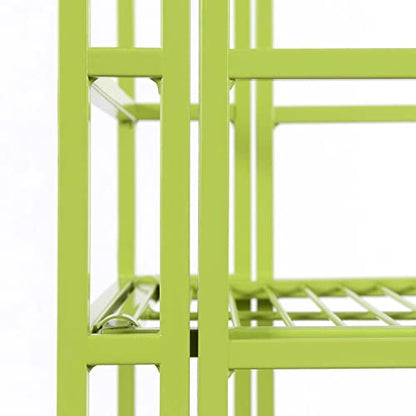 Convenience Concepts Xtra Storage 4-Tier Folding Metal Shelf, Lime