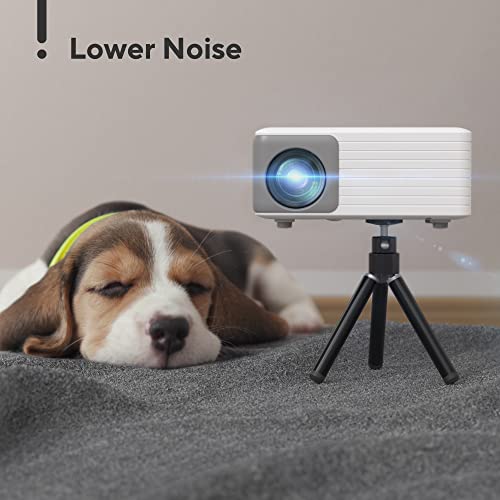 Mini Projector with WiFi and Bluetooth, 1080P Supported iPhone Projector with Projector Stand, Portable Movie Projector for Home Theater/Outdoor, Compatible with iOS/Android/Laptop/TV Stick/HDMI/PS5