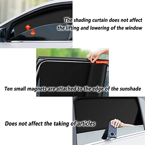 4Pack Car Window Shades with Magnets,Strong-Light Blocking&UV Protection Car Privacy Shades,Universal Car Essential Interior Accessories for Window Baby,Car Camping and Napping Car Curtains