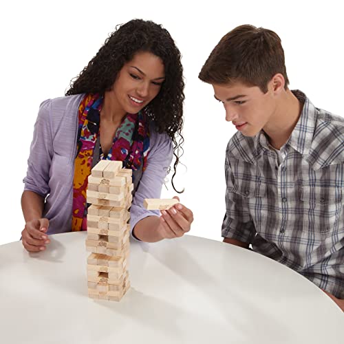 Hasbro Jenga Classic Game with Genuine Hardwood Blocks,Stacking Tower Game for 1 or More Players,Kids Ages 6 and Up