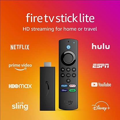 Amazon Fire TV Stick Lite, free and live TV, Alexa Voice Remote Lite, smart home controls, HD streaming