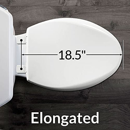 Mayfair 1847SLOW 000 Kendall Slow-Close, Removable Enameled Wood Toilet Seat That Will Never Loosen, 1 Pack ELONGATED - Premium Hinge, White