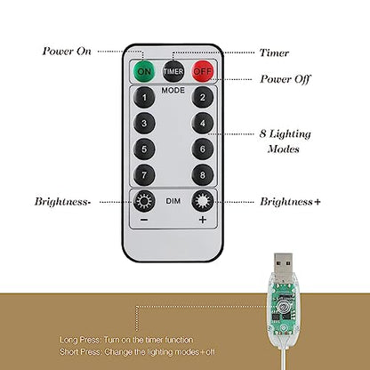 Roylvan Christmas Star Tree Topper with 8 Lighting Modes, USB Christmas Star Treetop with Timer Decorative Light with Silver Strip, 20 LED Light Xmas Tree Top Decor for Home Indoor Outdoor, Black