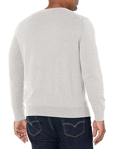 Nautica Men's Classic Fit Soft Lightweight Jersey V-Neck Sweater, Grey Heather, Medium