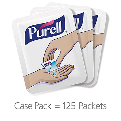 PURELL SINGLES Advanced Hand Sanitizer Gel, Fragrance Free, 125 Count Single-Use Travel-Size Packets, 9620-12-125EC