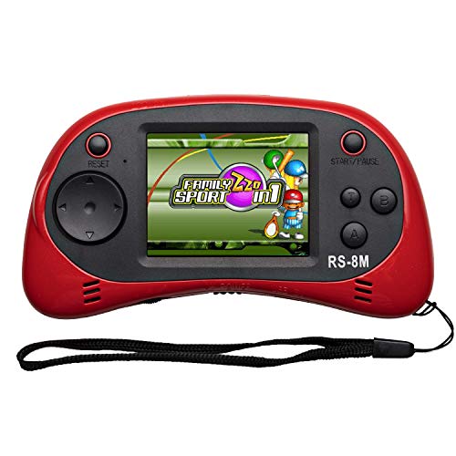 EASEGMER 16 Bit Kids Handheld Games Built-in 220 HD Video Games, 2.5 Inch Portable Game Player with Headphones - Best Travel Electronic Toys Gifts for Toddlers Age 3-10 Years Old Children (Red)