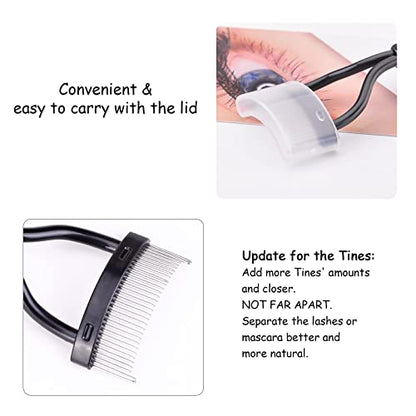 Eyelash Comb MSQ Eyelash Separator Tool Eyelash Comb Separator Arc Designed Eyelash Brush Separator With Comb Cover Lash Comb for Eyelash Makeup Brush Black (1PCS)