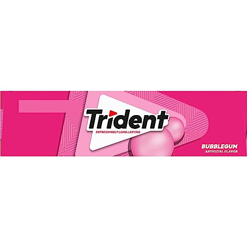 Trident Bubblegum Sugar Free Gum, 12 Packs of 14 Pieces (168 Total Pieces)