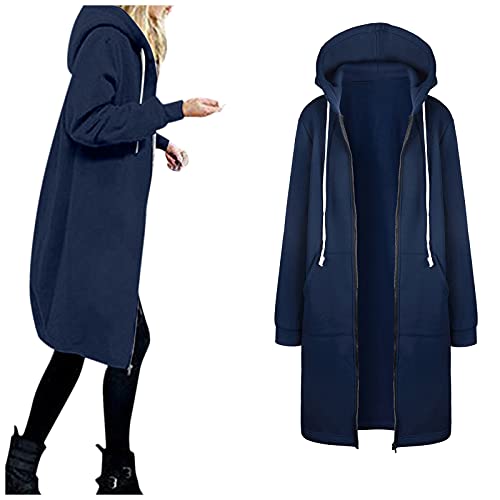 Hoodies for Women Casual Full Zip Up Hoodie Comfortable Womens Long Hoodies Fall Winter Fashion Sweatshirts with Pockets