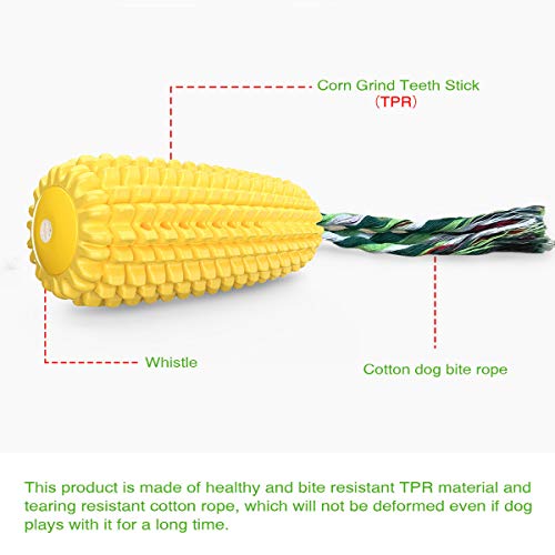 Dog Chew Toys for Aggressive Chewers, Indestructible Tough Durable Squeaky Interactive Dog Toys, Puppy Teeth Chew Corn Stick Toy for Small Meduium Large Breed