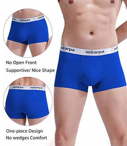 wirarpa Mens Trunks Underwear Cotton Boxer Briefs Short Leg Underpants Multicolor 4 Pack Medium