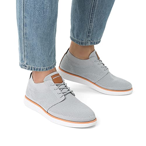 Bruno Marc Mens Mesh Sneakers Oxfords Lace-Up Lightweight Casual Walking Shoes, Grey - 12(Grand-01)