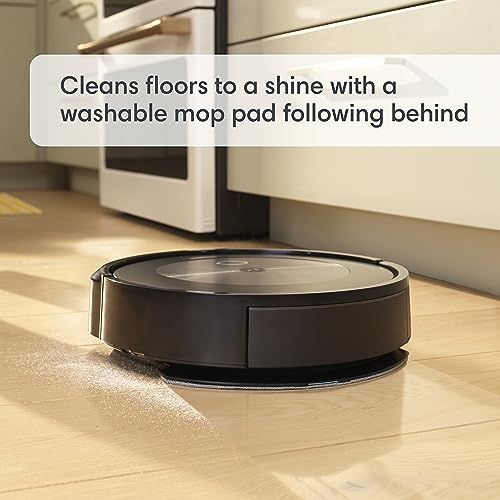 iRobot Roomba Combo j5+ Self-Emptying Robot Vacuum & Mop – Identifies and Avoids Obstacles Like Pet Waste & Cords, Empties Itself for 60 Days, Clean by Room with Smart Mapping, Alexa