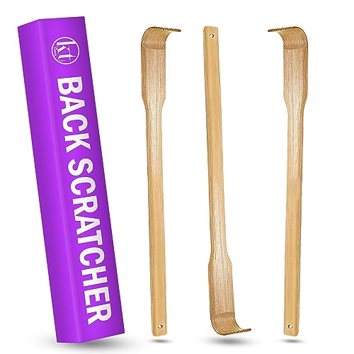 3pcs Wooden Back Scratcher Long Handle for Hard to Reach Self Pick Itch Relief Tools 16 inch