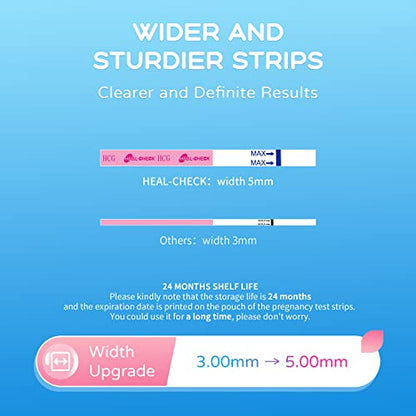 Pregnancy Tests with Cup, 25 Bulk Pregnancy Test Strips for Home Detection, Over 99% Accuracy, Individually Wrapped Fertility Tests, Extra-Wide 5mm HCG Test Kit Comfortable Grip, Pruebas De Embarazo